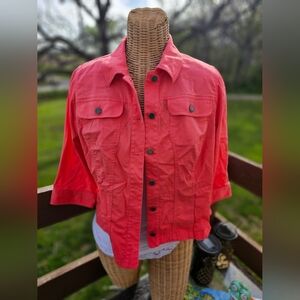 Cj Banks salmon color button up Jacket size 1X